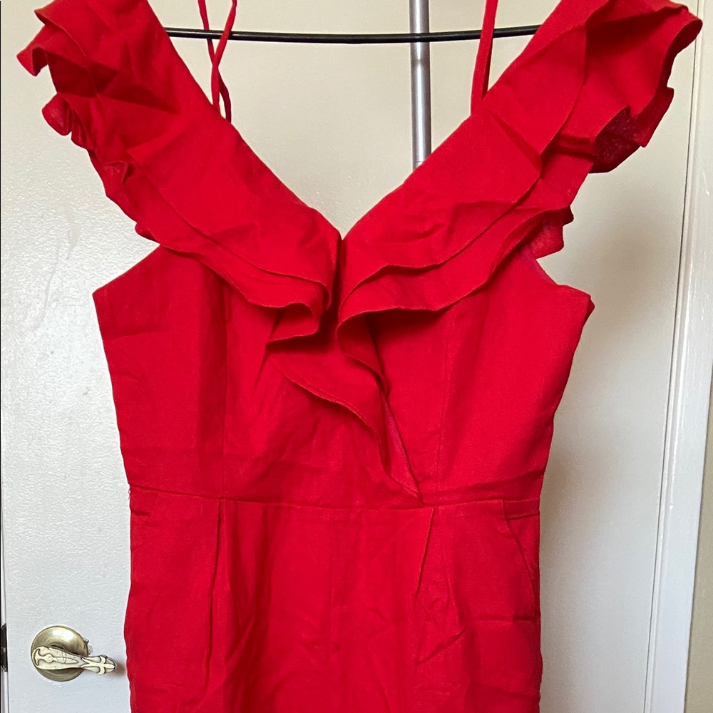 Cold Shoulder Ruffled Jumpsuit - Picture 3 of 3